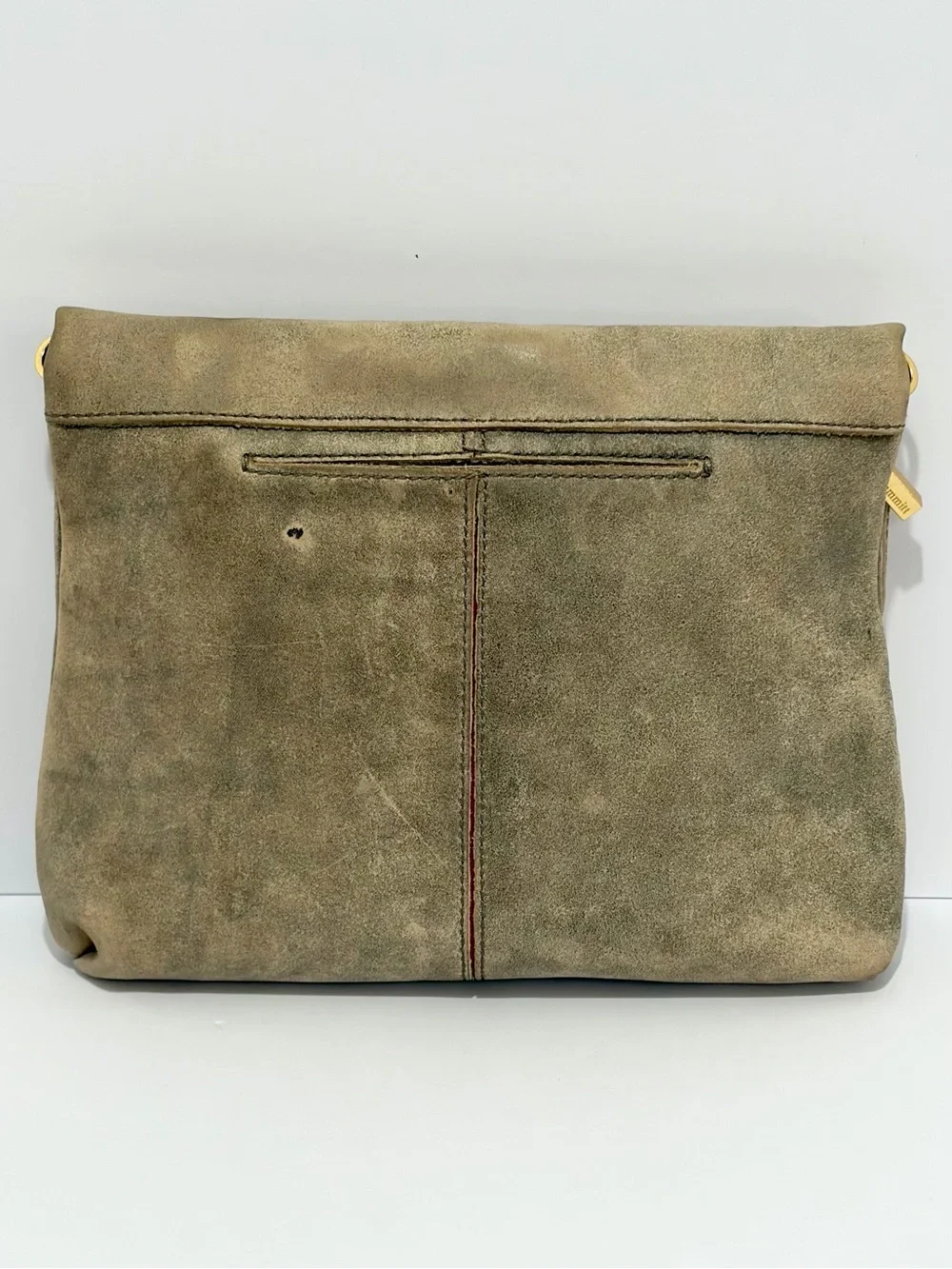 Hammitt VIP Medium Crossbody In Pewter With Gold Hardware/Red Zip